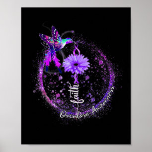 Poster Beija-flor Fofo Segurando Fita Roxa Overdose Cg