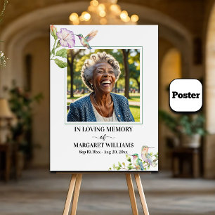 Poster Beija-flores Elegantes Foto Floral Funeral