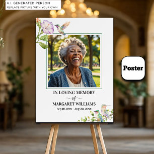 Poster Beija-flores Elegantes Foto Floral Funeral