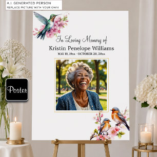 Poster Beija-flores Elegantes Foto Floral Funeral