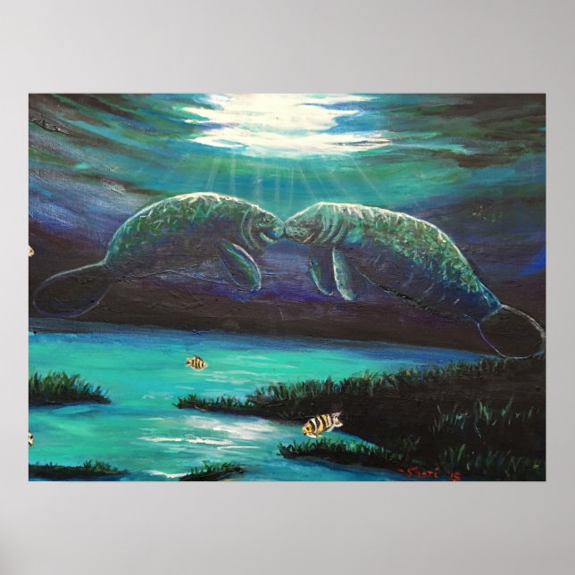 Poster Beijar Manatees (Frente)