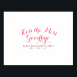 Pôster Beije A Senhorita Festa de solteira Guest<br><div class="desc">Peça às suas garotas que façam batom,  beijam e assinem para fazer uma gentil manutenção da sua Festa de solteira.</div>