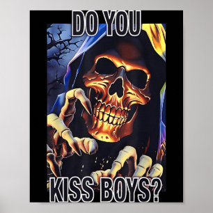 Poster Beije Ceifador Arco-íris Esqueleto Lgbtq