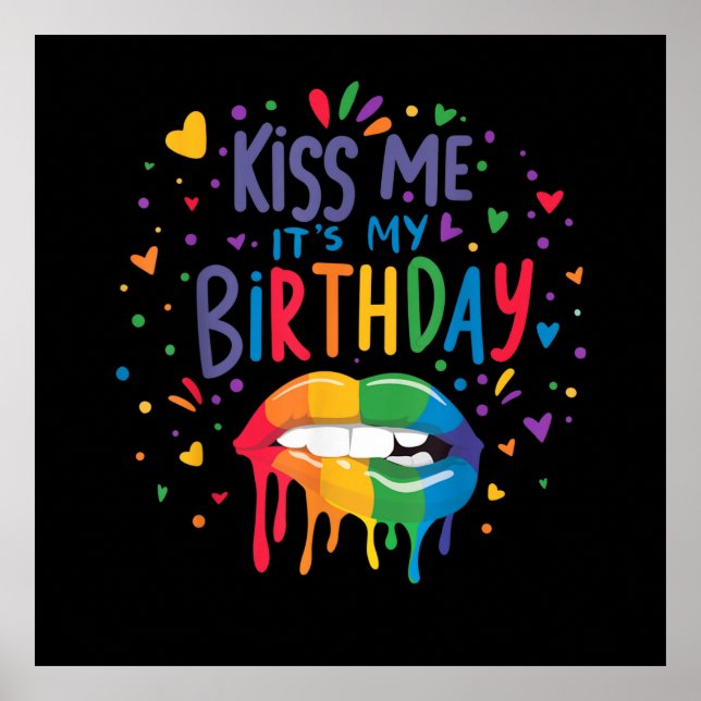 Poster Beije Me É Meu Aniversário (Frente)