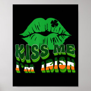 Poster Beije Me Estou Irlandês Dia De São Patrício Lábios
