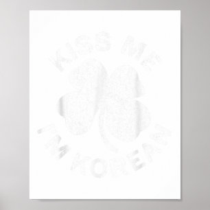 Poster Beije-Me Im Coreano Camisas Homens Mulheres Crianç