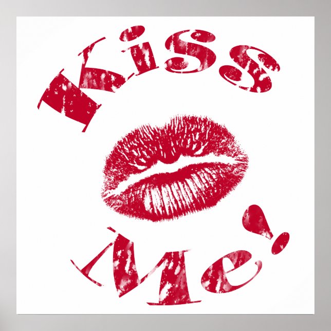 Pôster Beije-Me! Lábios vermelhos (Frente)