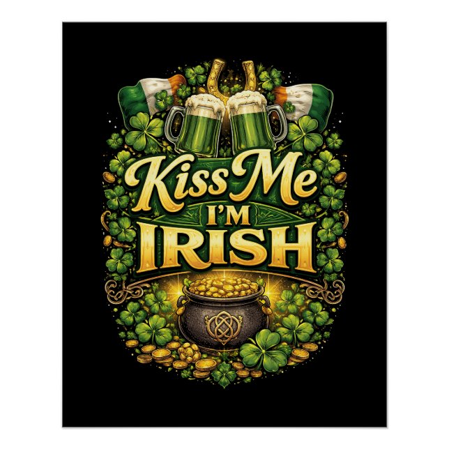 Pôster Beije Me, Sou Irlandês (Frente)