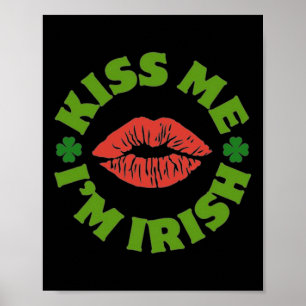 Poster Beije-me, Sou Irlandês Celebração do Dia de São Pa