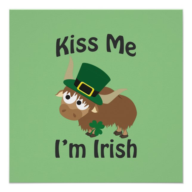 Pôster Beije-me, sou irlandês Yak (Frente)
