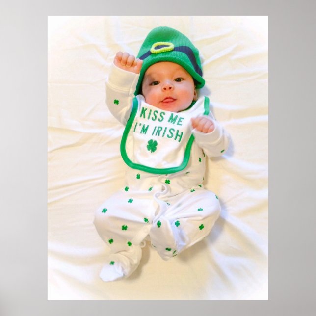 Poster Beije-me, sou o Irlandês Cute Baby Boy Leprechaun  (Frente)
