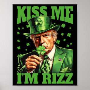 Poster Beije-me Sou Rizz Trump Dia de São Patrício Irland