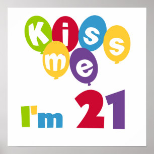Poster Beije-me, tenho 21 t-shirts e presentes