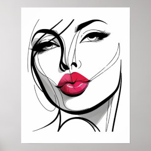 Poster Beije minha Lábios Rapariga - Arte em Linha