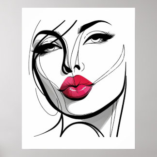 Poster Beije minha Lábios Rapariga - Arte em Linha