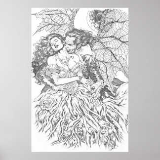 Poster Beijo de vampiro por Al Rio - Arte de vampiro e mu