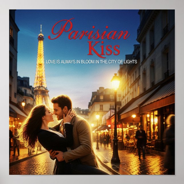 Poster Beijo Parisiense - Romance Torre Eiffel (Frente)