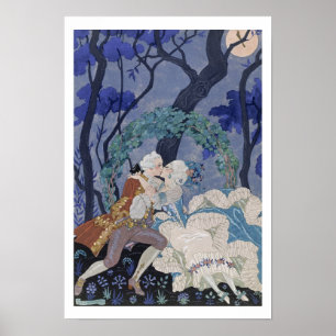 Poster Beijo secreto, ilustração para "Fetes Galantes"