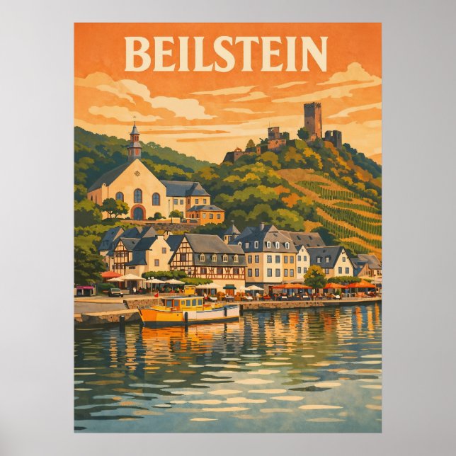 Poster Beilstein Alemanha Arte de Viagem Antiga (Frente)