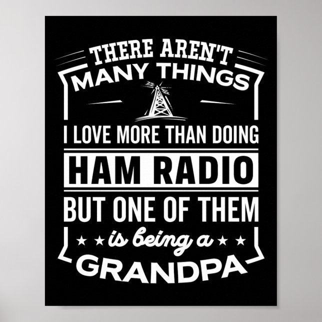 Poster Being A Ham Radio Grandpa Funny Old Man  (Frente)