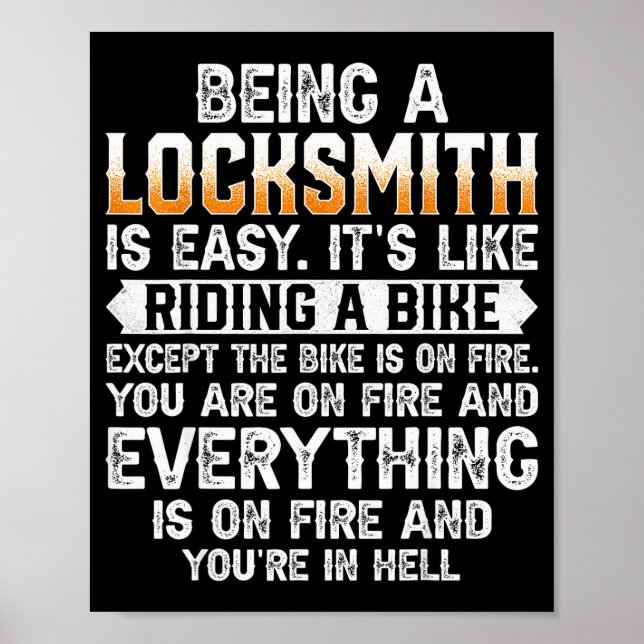 Poster Being A Locksmith Is Easy - Funny Lock Picker Lock (Frente)
