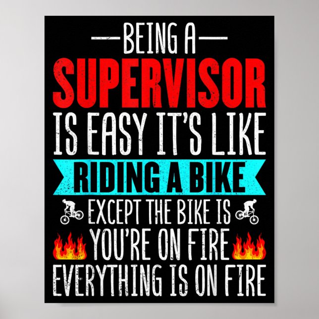Poster Being A Supervisor Is Easy - Bike Riding Superviso (Frente)