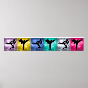 Poster Beira da parede do relâmpago das artes marciais