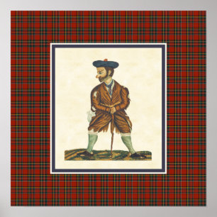 Pôster Beira escocesa do Tartan de Peelans do escocês do