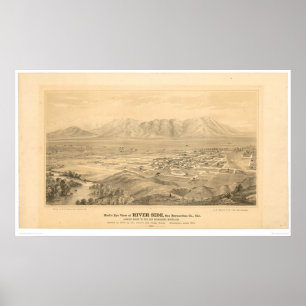 Poster Beira-rio, mapa panorâmico 1877 do CA (1404C)