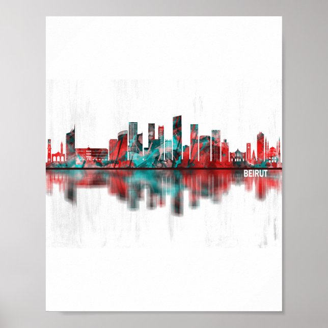 Poster Beirut Lebanon Skyline (Frente)