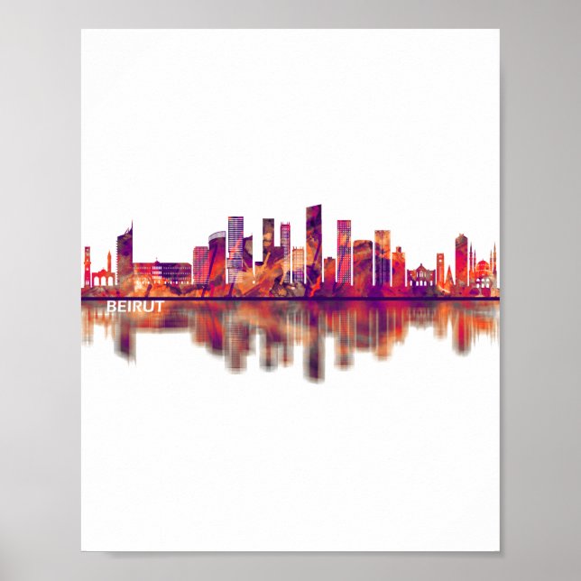 Poster Beirut Lebanon Skyline (Frente)
