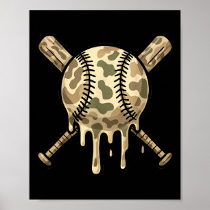 Poster Beisebol Camo Baseball Bats Beball Boys Esporte Le