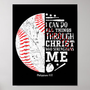 Poster Beisebol Cristão Filipenses 4_13 Posso Fazer Todas
