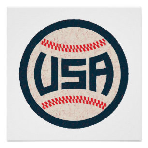 Pôster Beisebol da Equipe EUA