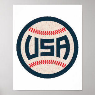Poster Beisebol da Equipe EUA