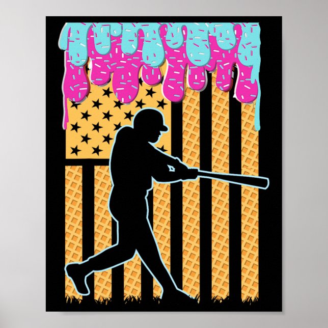 Poster Beisebol Driblado Boys Sorvete American Flag 4th (Frente)