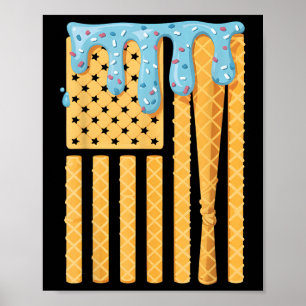 Poster Beisebol Drill Bat Boys Drivers Sorvete Americano