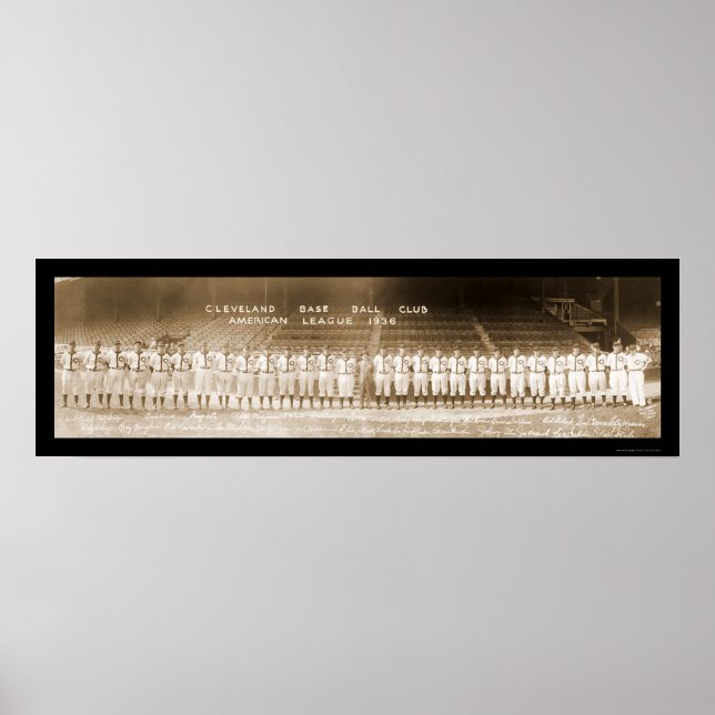 Pôster Beisebol em Cleveland Foto 1936 (Frente)