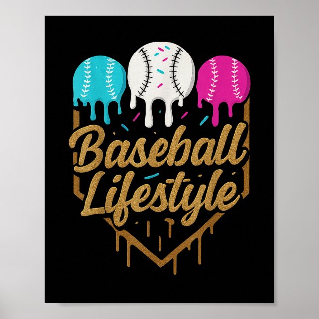 Poster Beisebol Estilo de Vida 101 Roupa Jovens Baseball  (Frente)