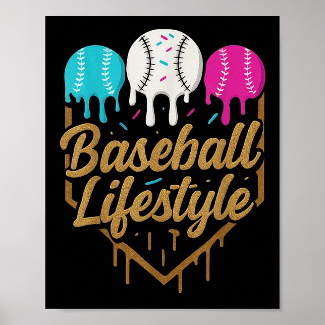 Poster Beisebol Estilo de Vida 101 Roupa Jovens Baseball  (Frente)