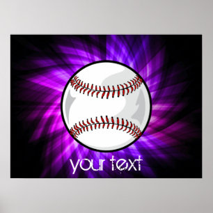 Poster Beisebol Roxo; Softball