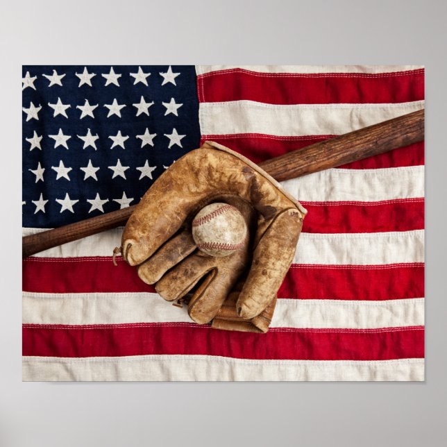 Poster Beisebol Vintage (Frente)