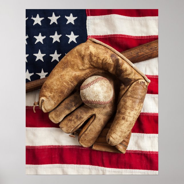 Poster Beisebol Vintage (Frente)