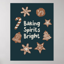 Poster Beking Spirs Brilhante Biscoitos de Natal Verde