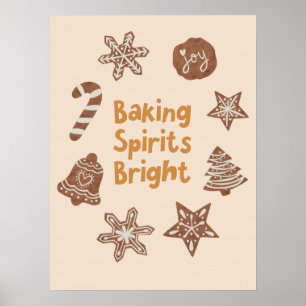 Poster Beking Spirs Brilhantes Biscoitos de Natal Amarelo
