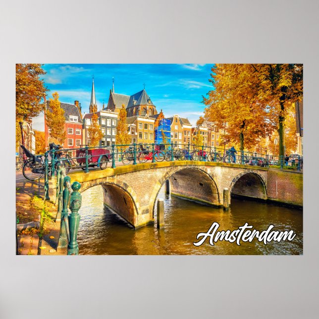 Poster Bela Amsterdã, Holanda (Frente)