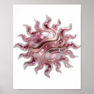 Poster Bela ARTE ABSTRATA Prata Design Moderno