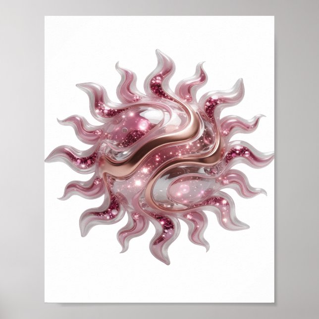 Poster Bela ARTE ABSTRATA Prata Design Moderno (Frente)