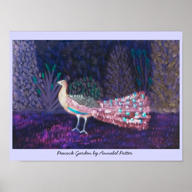Pôster Bela Arte Colorida Peacock (Frente)