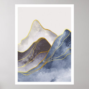 Poster Bela arte de linha dourada